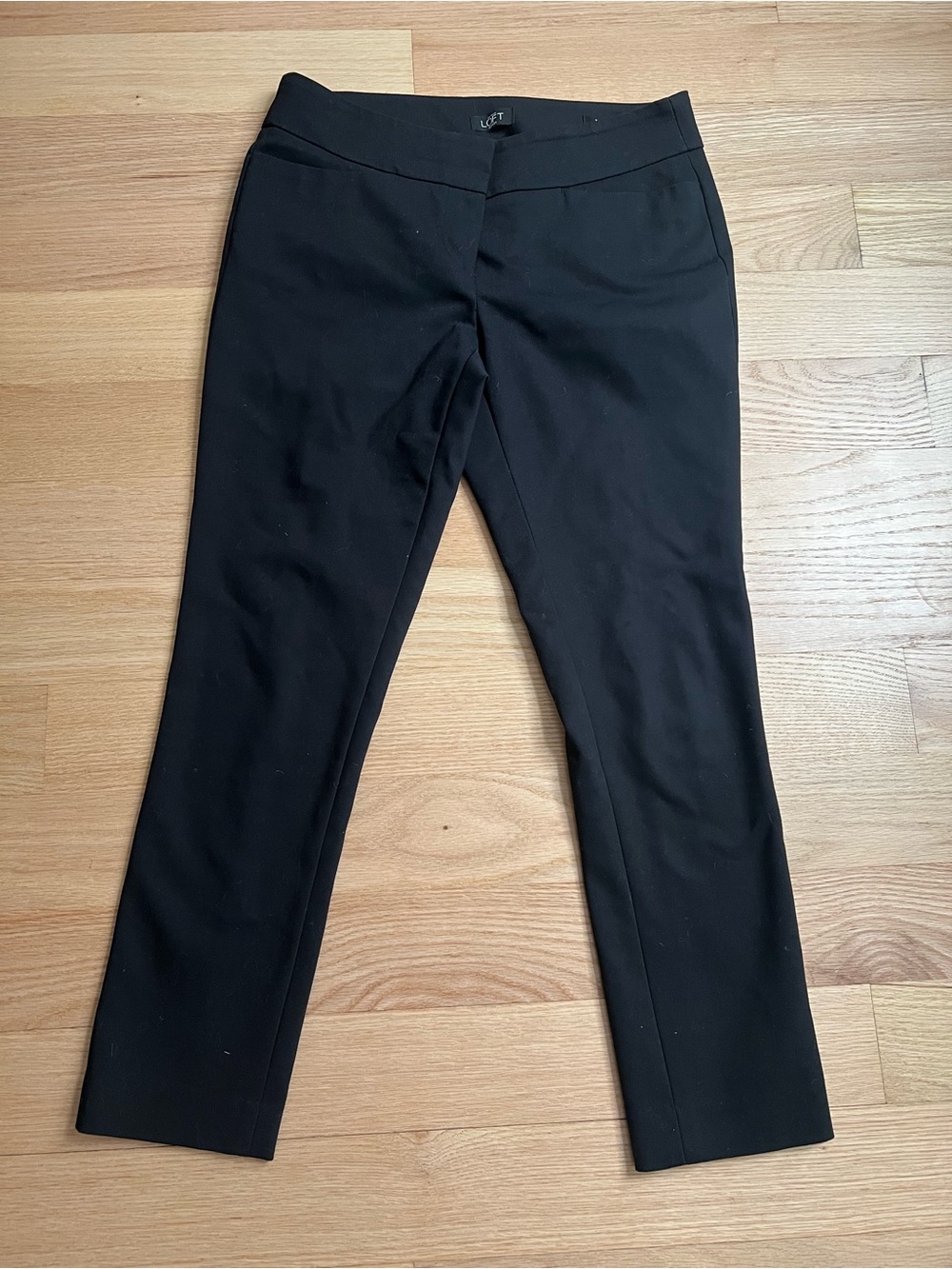 LOFT Black Straight-Leg Work Pants